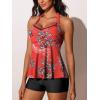 imageSummer Mae Halter Tankini Swimsuits for Women 2025 Tummy Control 2 Piece Bathing Suit High Waisted Swimwear with ShortsOrange Drawn Berries