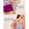 imageSummer Mae Women Plus Size Two Piece Tankini Swimsuits Flowy Bathing Suits Tummy Control Swimwear with ShortsSummer Romantic Camellia