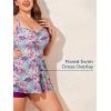 imageSummer Mae Women Plus Size Two Piece Tankini Swimsuits Flowy Bathing Suits Tummy Control Swimwear with ShortsSummer Romantic Camellia