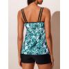imageSummer Mae Womens Tankini Swimsuits 2025 Two Piece Bathing Suits Tummy Control Ruched Swim Suits with ShortsAbstract Art Leopard Print Combination