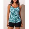 imageSummer Mae Womens Tankini Swimsuits 2025 Two Piece Bathing Suits Tummy Control Ruched Swim Suits with ShortsAbstract Art Leopard Print Combination