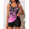 imageSummer Mae Womens Tankini Swimsuits 2025 Two Piece Bathing Suits Tummy Control Ruched Swim Suits with ShortsBlossom Pink