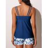 imageSummer Mae Womens Tankini Swimsuits 2025 Two Piece Bathing Suits Tummy Control Ruched Swim Suits with ShortsBlue Blossom