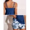 imageSummer Mae Womens Tankini Swimsuits 2025 Two Piece Bathing Suits Tummy Control Ruched Swim Suits with ShortsBlue Blossom
