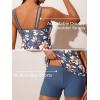 imageSummer Mae Womens Tankini Swimsuits 2025 Two Piece Bathing Suits Tummy Control Ruched Swim Suits with ShortsMisty White Blossoms