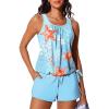 imageSummer Mae Blouson Womens Tankini Swimsuits with Shorts Tummy Control Bathing Suits Side Pockets 2025Marine Biology Print