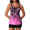 imageSummer Mae Womens Tankini Swimsuits 2025 Two Piece Bathing Suits Tummy Control Ruched Swim Suits with ShortsBlossom Pink