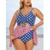 imageSummer Mae Womens Plus Size One Piece Swim Dress Floral Cutout Swimsuits VNeck Bathing Suit with Skirt4 of July