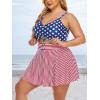 imageSummer Mae Womens Plus Size One Piece Swim Dress Floral Cutout Swimsuits VNeck Bathing Suit with Skirt4 of July
