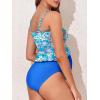 imageSummer Mae Maternity High Waist Swimsuit Ruffle Hem Bikini Bathing Suit Shirred Bandeau Two Piece Pregnancy SwimwearBlue Flowers