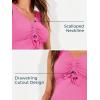 imageSummer Mae Maternity One Piece Swimsuit Scalloped Cutout Pregnancy Bathing Suit Ruched High Waisted Swimwear Hot Pink 12