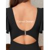 imageSummer Mae Ribbed Maternity Swimsuit Cutout One Piece Ruffle Sleeve Pregnancy Bathing Suit High Waisted Swimwear Black XLarge