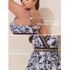imageSummer Mae Plus Size Swimsuits for Women Two Piece Bathing Suit with Shorts Flowy Swim Dress Colorblock Tankini SwimwearGrey Flower Clusters