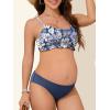 imageSummer Mae Ruffle Maternity Swimsuit TwoPiece Low Rise Bikini Shirred Smoked Pregnancy Bathing SuitDewdrop Blooms