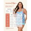 imageSummer Mae Plus Size Swimsuit Tankini for Women Two Piece Flowy Bathing Suit Ruffle Tummy Control Swimwear with ShortMarine Biology Print
