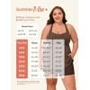 imageSummer Mae Plus Size Tankini Swimsuits for Women Two Piece Bathing Suit with Pockets Shorts Tummy Control SwimwearRibbed Coffee