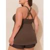 imageSummer Mae Plus Size Tankini Swimsuits for Women Two Piece Bathing Suit with Pockets Shorts Tummy Control SwimwearRibbed Coffee
