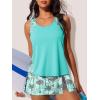 imageSummer Mae Blouson Tankini Swimsuits for Women Modest Tummy Coverage Bathing Suits with Skirt and Builtin ShortsGlow Leopard Palm