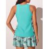 imageSummer Mae Blouson Tankini Swimsuits for Women Modest Tummy Coverage Bathing Suits with Skirt and Builtin ShortsGlow Leopard Palm
