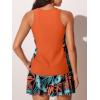imageSummer Mae Blouson Tankini Swimsuits for Women Modest Tummy Coverage Bathing Suits with Skirt and Builtin ShortsTropical Green Foliage