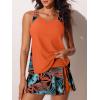 imageSummer Mae Blouson Tankini Swimsuits for Women Modest Tummy Coverage Bathing Suits with Skirt and Builtin ShortsTropical Green Foliage