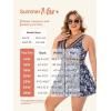imageSummer Mae Plus Size Swimsuits for Women Two Piece Bathing Suit with Shorts Flowy Swim Dress Colorblock Tankini Swimwear Blue Marine Organism 22 Plus