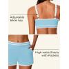 imageSummer Mae 3Piece Tankini Swimsuits for Women CoverUp with Adjustable Bathing Suit Top and Tummy Control Swim ShortsBaby Blue
