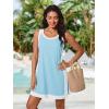 imageSummer Mae 3Piece Tankini Swimsuits for Women CoverUp with Adjustable Bathing Suit Top and Tummy Control Swim ShortsBaby Blue
