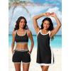 imageSummer Mae 3Piece Tankini Swimsuits for Women CoverUp with Adjustable Bathing Suit Top and Tummy Control Swim ShortsBlack