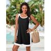 imageSummer Mae 3Piece Tankini Swimsuits for Women CoverUp with Adjustable Bathing Suit Top and Tummy Control Swim ShortsBlack
