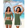 imageSummer Mae 3Piece Tankini Swimsuits for Women CoverUp with Adjustable Bathing Suit Top and Tummy Control Swim ShortsLagoon