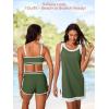 imageSummer Mae 3Piece Tankini Swimsuits for Women CoverUp with Adjustable Bathing Suit Top and Tummy Control Swim ShortsLagoon