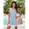 imageSummer Mae 3Piece Tankini Swimsuits for Women CoverUp with Adjustable Bathing Suit Top and Tummy Control Swim ShortsLight Gray