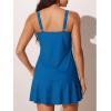 imageSummer Mae Womens Tankini Swimsuits with Skirt Two Piece Tummy Control Bathing Suits Printed Swimdress SwimwearBavy Blue
