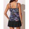 imageSummer Mae Womens Tankini Swimsuits with Skirt Two Piece Tummy Control Bathing Suits Printed Swimdress SwimwearBlack Paisley