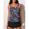 imageSummer Mae Womens Tankini Swimsuits with Skirt Two Piece Tummy Control Bathing Suits Printed Swimdress SwimwearBlack Paisley