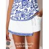 imageSummer Mae Womens Tankini Swimsuits with Skirt Two Piece Tummy Control Bathing Suits Printed Swimdress SwimwearBlue Floral