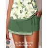 imageSummer Mae Womens Tankini Swimsuits with Skirt Two Piece Tummy Control Bathing Suits Printed Swimdress SwimwearPale Yellow Floral Print
