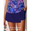 imageSummer Mae Womens Tankini Swimsuits with Skirt Two Piece Tummy Control Bathing Suits Printed Swimdress SwimwearPurple Leaf Shadows