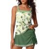 imageSummer Mae Womens Tankini Swimsuits with Skirt Two Piece Tummy Control Bathing Suits Printed Swimdress SwimwearPale Yellow Floral Print
