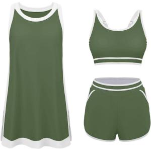 imageSummer Mae 3Piece Tankini Swimsuits for Women CoverUp with Adjustable Bathing Suit Top and Tummy Control Swim ShortsLagoon