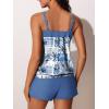 imageSummer Mae Blouson Tankini Swimsuits for Women Two Piece Tummy Control Bathing Suits Modest Swimwear with Sporty Shorts 2025Blue Patching Coconut Tree