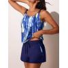 imageSummer Mae Blouson Tankini Swimsuits for Women Two Piece Tummy Control Bathing Suits Modest Swimwear with Sporty Shorts 2025Mysterious Lake