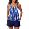 imageSummer Mae Blouson Tankini Swimsuits for Women Two Piece Tummy Control Bathing Suits Modest Swimwear with Sporty Shorts 2025Mysterious Lake
