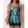 imageSummer Mae Womens Tankini Swimsuits with Shorts Ruffled Tummy Control Bathing Suits Modest 2025 SwimwearFlowing Ripples