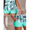 imageSummer Mae Womens Tankini Swimsuits with Shorts Ruffled Tummy Control Bathing Suits Modest 2025 SwimwearGreen Sevenpetal Flower