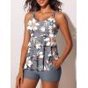 imageSummer Mae Womens Tankini Swimsuits with Shorts Ruffled Tummy Control Bathing Suits Modest 2025 SwimwearMisty White Blossoms