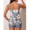 imageSummer Mae Womens Tankini Swimsuits with Shorts Ruffled Tummy Control Bathing Suits Modest 2025 SwimwearMisty White Blossoms
