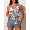 imageSummer Mae Womens Tankini Swimsuits with Shorts Ruffled Tummy Control Bathing Suits Modest 2025 SwimwearMisty White Blossoms