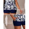 imageSummer Mae Womens Tankini Swimsuits with Shorts Ruffled Tummy Control Bathing Suits Modest 2025 SwimwearMonstera Leaf Silhouette